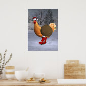 Poster Santa Claus au coq orange (Cuisine)