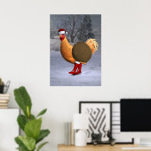 Poster Santa Claus au coq orange (Bureau à domicile)
