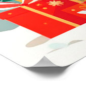 Poster Santa Claus avec arbre de Noël et cadeaux (Coin)