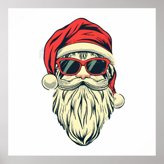 Poster santa claus avec lunettes (Devant)