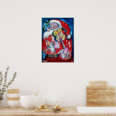 POSTER SANTA CLAUS AVEC VIOLIN (Cuisine)