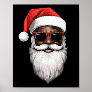 Poster Santa Claus Black Xmas Santa Afro African American