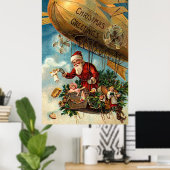 Poster Santa Claus dans l'avion (Bureau à domicile)
