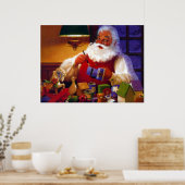 Poster Santa Claus dans Magasin de jouets Imprimer (Cuisine)