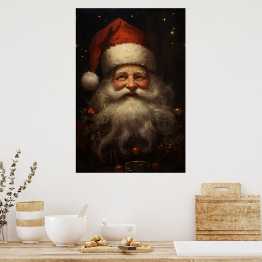 Poster Santa Claus de style vintage (Cuisine)
