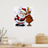 POSTER SANTA CLAUS ET RUDOLPH (Cuisine)