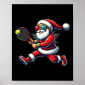 Poster Santa Claus Jouer Tennis Jeu Tennis Racket Chri (Devant)