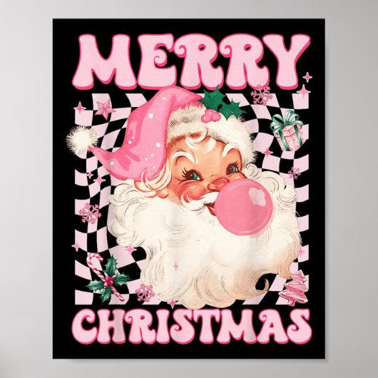 Poster Santa Claus Nk Sungles Blowing Bubble Gum Christma (Devant)