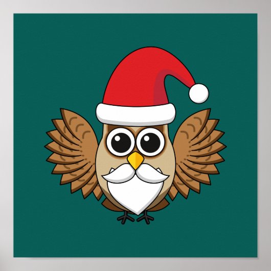Poster Santa Claus Owl (Devant)