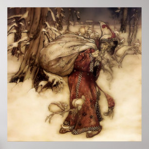 Poster « Santa Claus » par Arthur Rackham