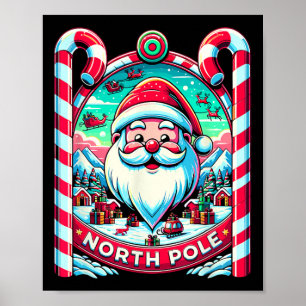 Poster Santa Claus Pôle Nord Joyeux Noël Festif Xma