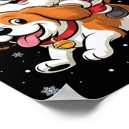 Poster Santa Claus Riding Cavalier King Charles Spaniel D (Coin)