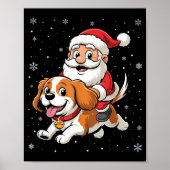 Poster Santa Claus Riding Cavalier King Charles Spaniel D (Devant)