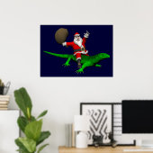 Poster Santa Claus Riding Green Lizard (Bureau à domicile)
