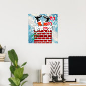 Poster Santa Claus stuck in chimney (Bureau à domicile)