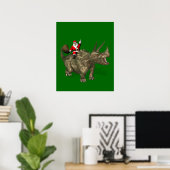 Poster Santa Claus Sur Tricératops (Bureau à domicile)