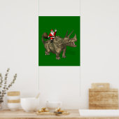 Poster Santa Claus Sur Tricératops (Cuisine)