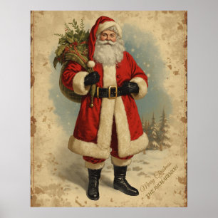 Poster Santa Claus victorien Vintage Christmas Home Décor