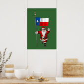 Poster Santa Claus with Ensign Of Texas (Cuisine)