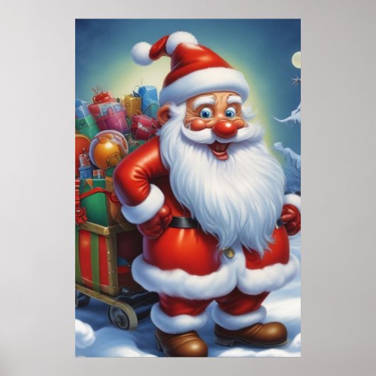 Poster Santa Clause Joyeux Noël Bonne année (Devant)