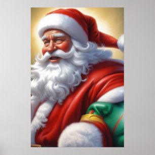 Poster Santa Clause Joyeux Noël Bonne année