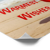Poster Santa Clause sur la plage les plus chauds souhaits (Coin)