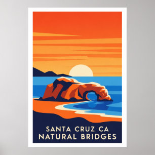 Poster Santa Cruz Californie – Natural Bridges Coucher de