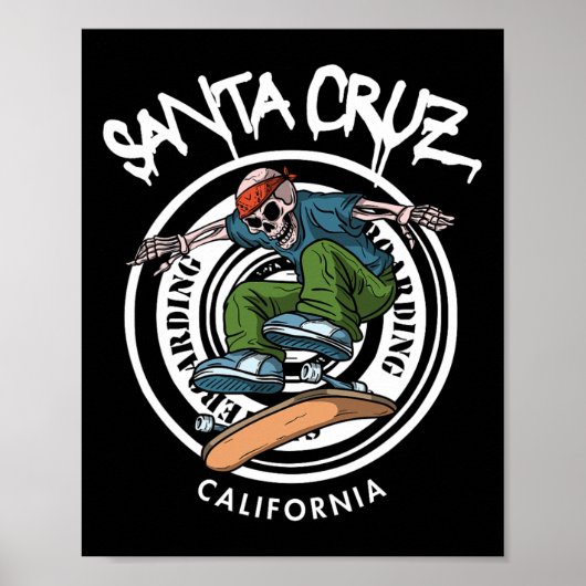 Poster Santa Cruz Skater Laid Back California Skeleton Sk (Devant)