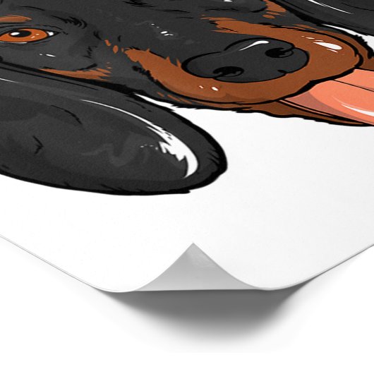 Poster Santa Dachshund Light Christmas  (Coin)