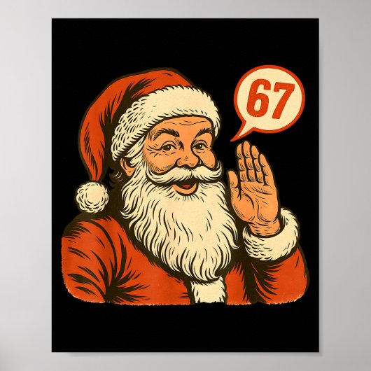 Poster Santa dit 6 7 Six Seven Gen Z Alpha Meme Argot Ch (Devant)