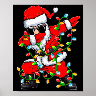 Poster Santa en dab Xmas Lumières Filles Garçons Enfants 