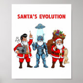 Poster Santa Evolution Robot Clic Future Funny Christmas (Devant)