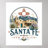 Poster Santa Fe Nouveau-Mexique Architecture Adobe Sud-Ou (Devant)