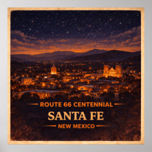 Poster Santa Fe Nouveau-Mexique Centenaire