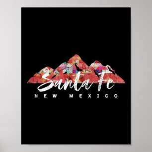 Poster Santa Fe Nouveau-Mexique Voyage en Famille Randonn
