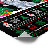 Poster Santa Hat Akbash Chien Noël Lumières Arbre Vilain (Coin)