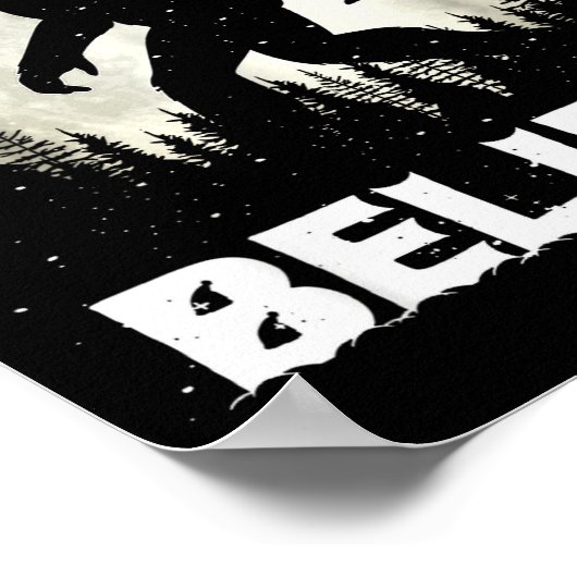 Poster Santa Hat Bigfoot Believe Christmas Lights Rock Sa (Coin)