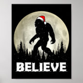 Poster Santa Hat Bigfoot Believe Christmas Lights Rock Sa (Devant)