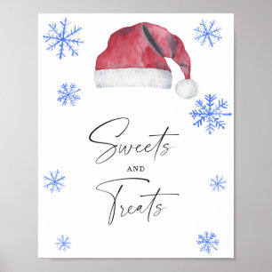 Poster Santa hat - bonbons et friandises baby shower
