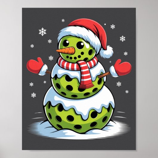 Poster Santa Hat Ckleball Snowman Christmas Men Women Kid (Devant)