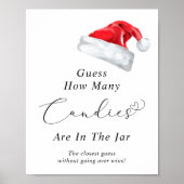 Poster Santa Hat Devine Combien De Candies Baby shower (Devant)