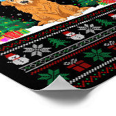 Poster Santa Hat Golden Retriever Chien Xmas Arbre Lumièr (Coin)