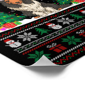 Poster Santa Hat Porté Collie Chien Xmas Les lumières des (Coin)