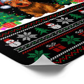 Poster Santa Hat Scottish Terrier Dog Xmas Tree Lumières (Coin)