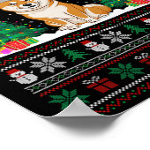 Poster Santa Hat Shiba Inu Chien Feux de Noël (Coin)