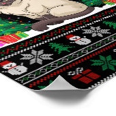 Poster Santa Hat Siamese Chat Noël Arbre Lumières Laid S (Coin)