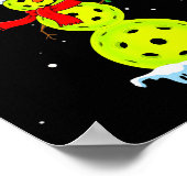 Poster Santa Hat Snowman Xmas Funny Pickleball Player Pad (Coin)