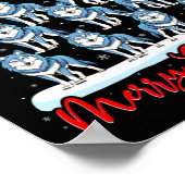 Poster Santa Hat Ugly Xmas Funny Wolf Christmas Tree  (Coin)