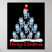Poster Santa Hat Ugly Xmas Funny Wolf Christmas Tree  (Devant)