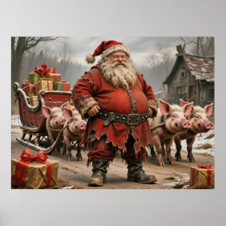 Poster Santa in Medieval Times